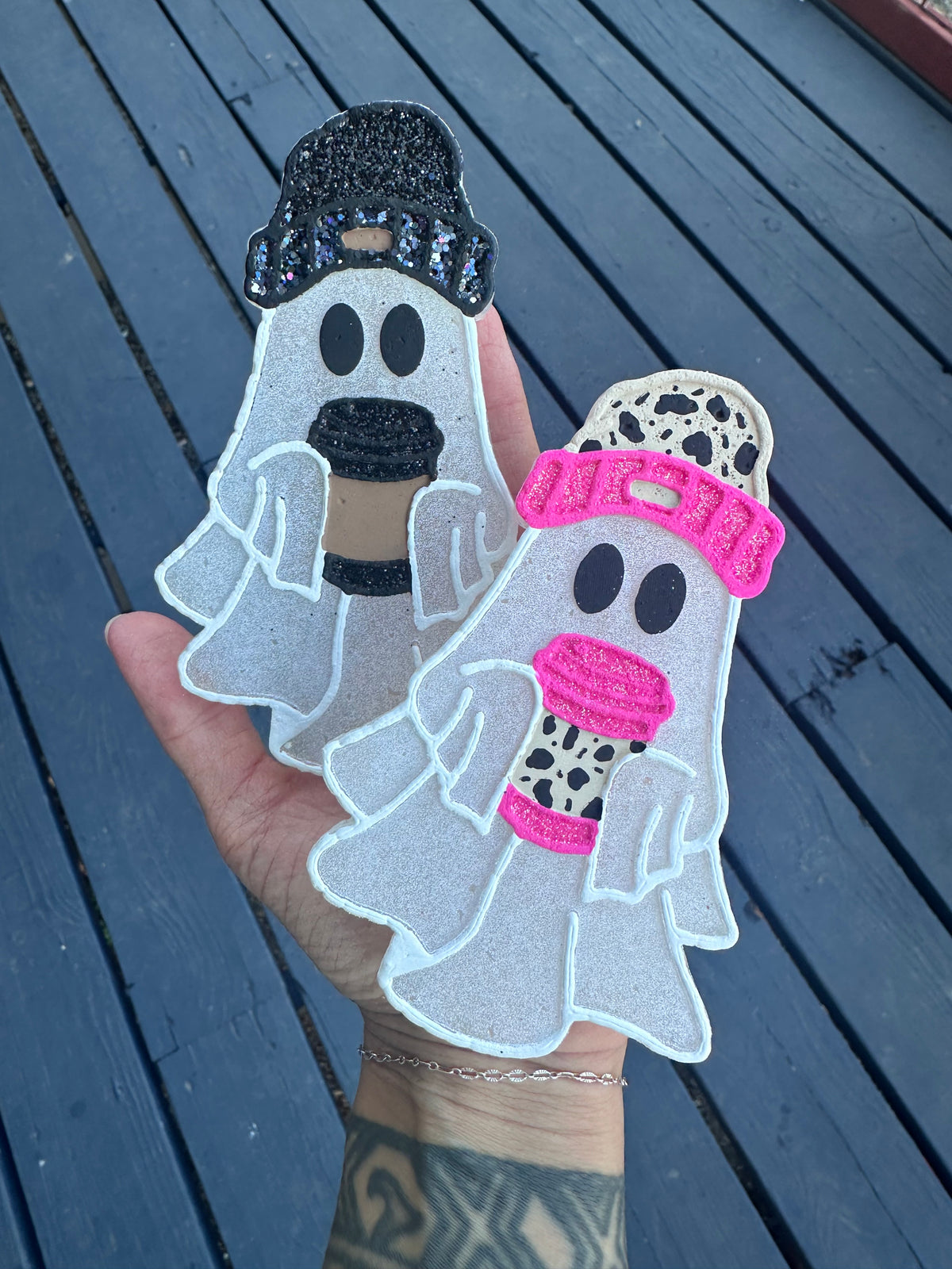 Beanie Ghost With Coffee Ghost Freshie