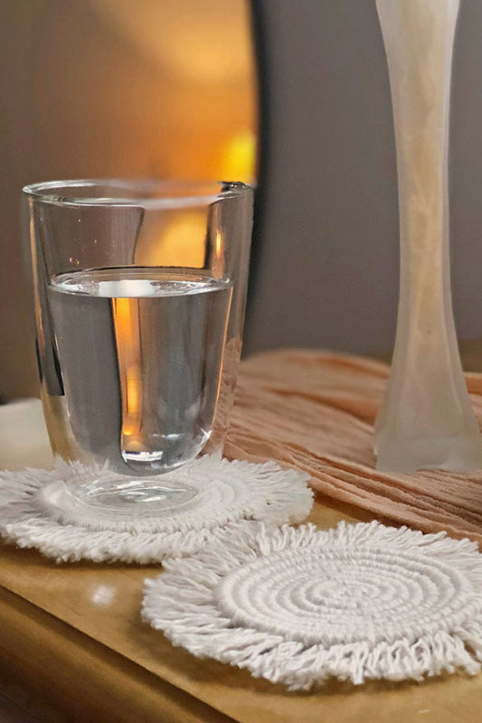 2-Piece Macrame Round Cup Mat The Stout Steer