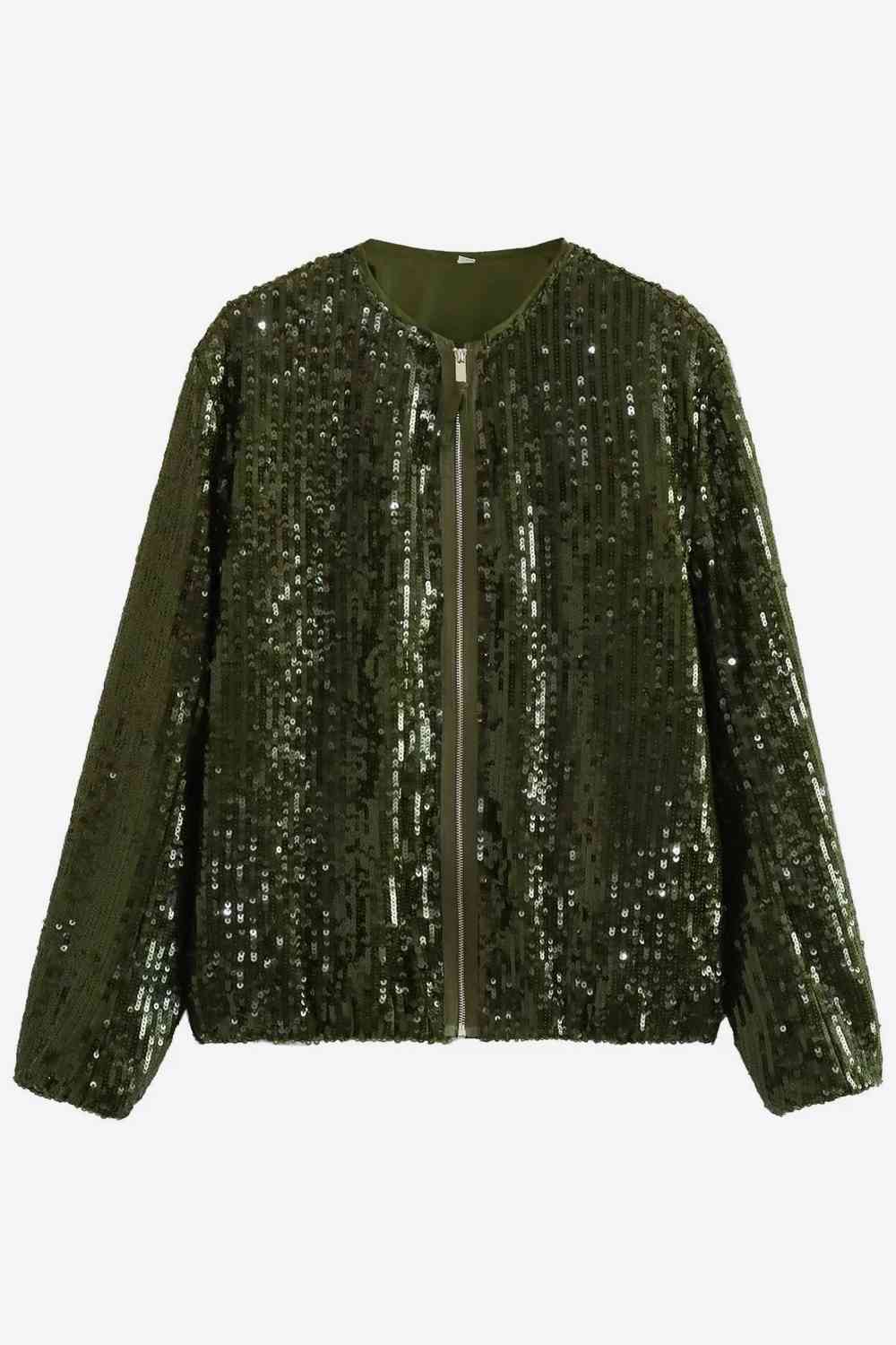 Sequin Zip-Up Jacket