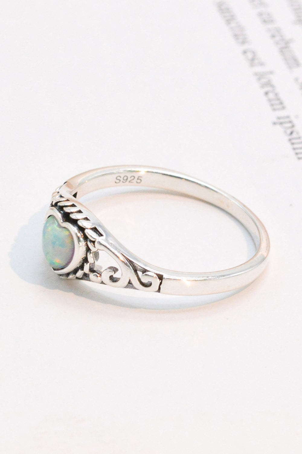 925 Sterling Silver Heart-Shape Opal Ring The Stout Steer