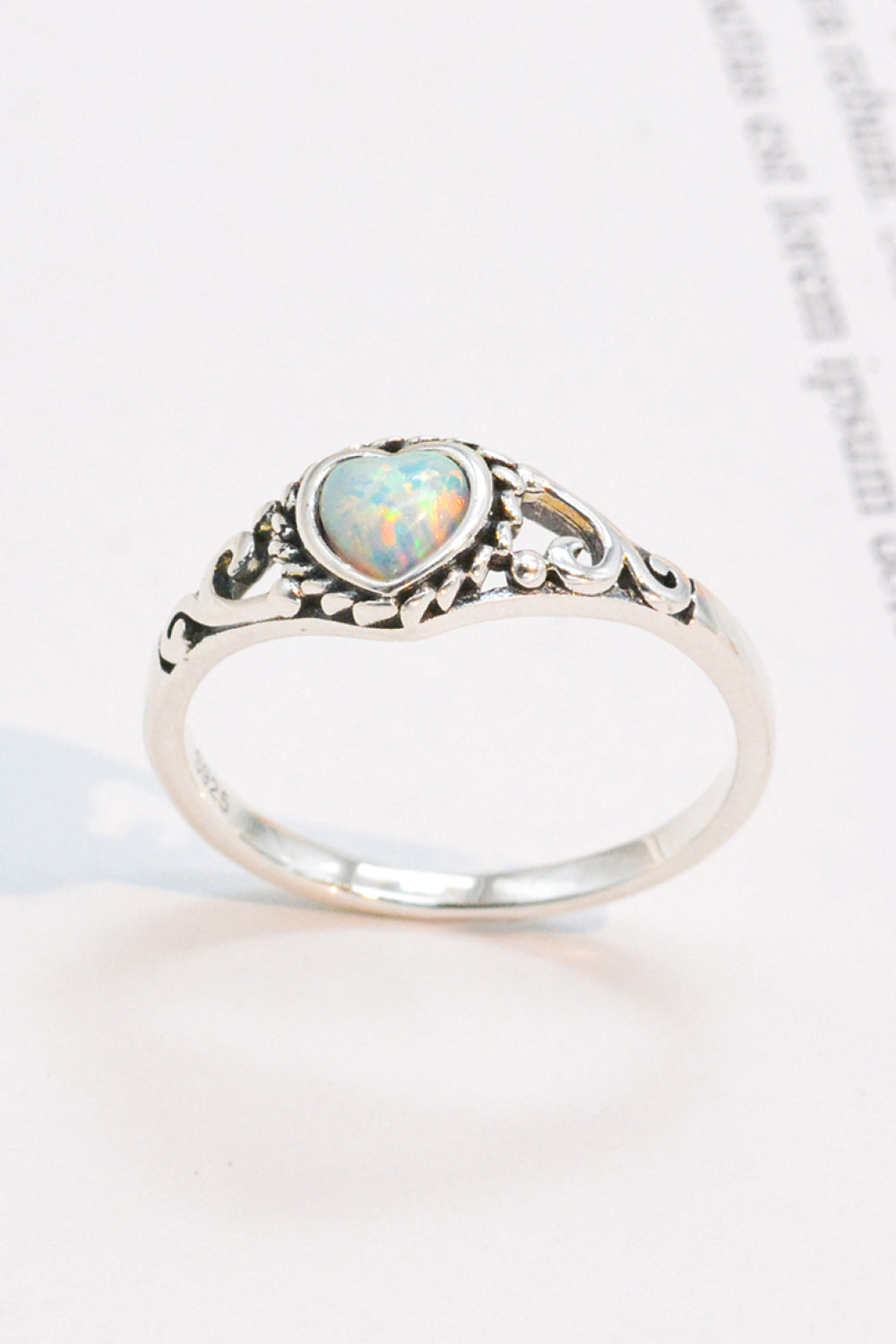 925 Sterling Silver Heart-Shape Opal Ring The Stout Steer