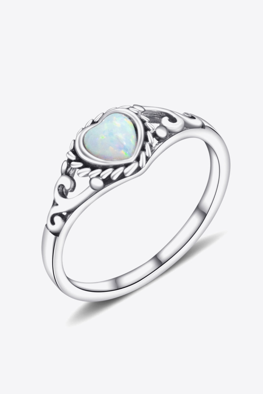 925 Sterling Silver Heart-Shape Opal Ring The Stout Steer