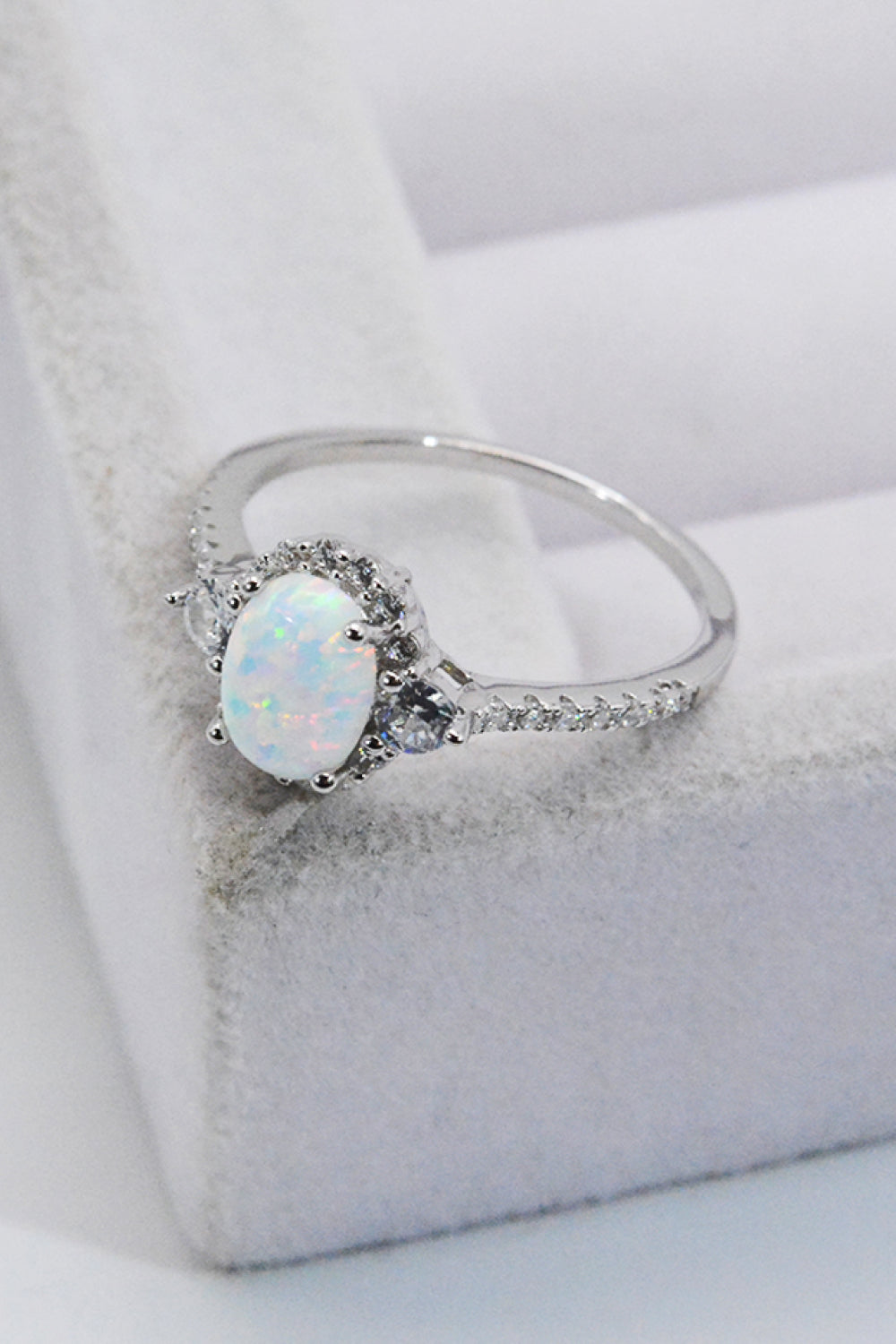 925 Sterling Silver Platinum-Plated Opal Ring The Stout Steer