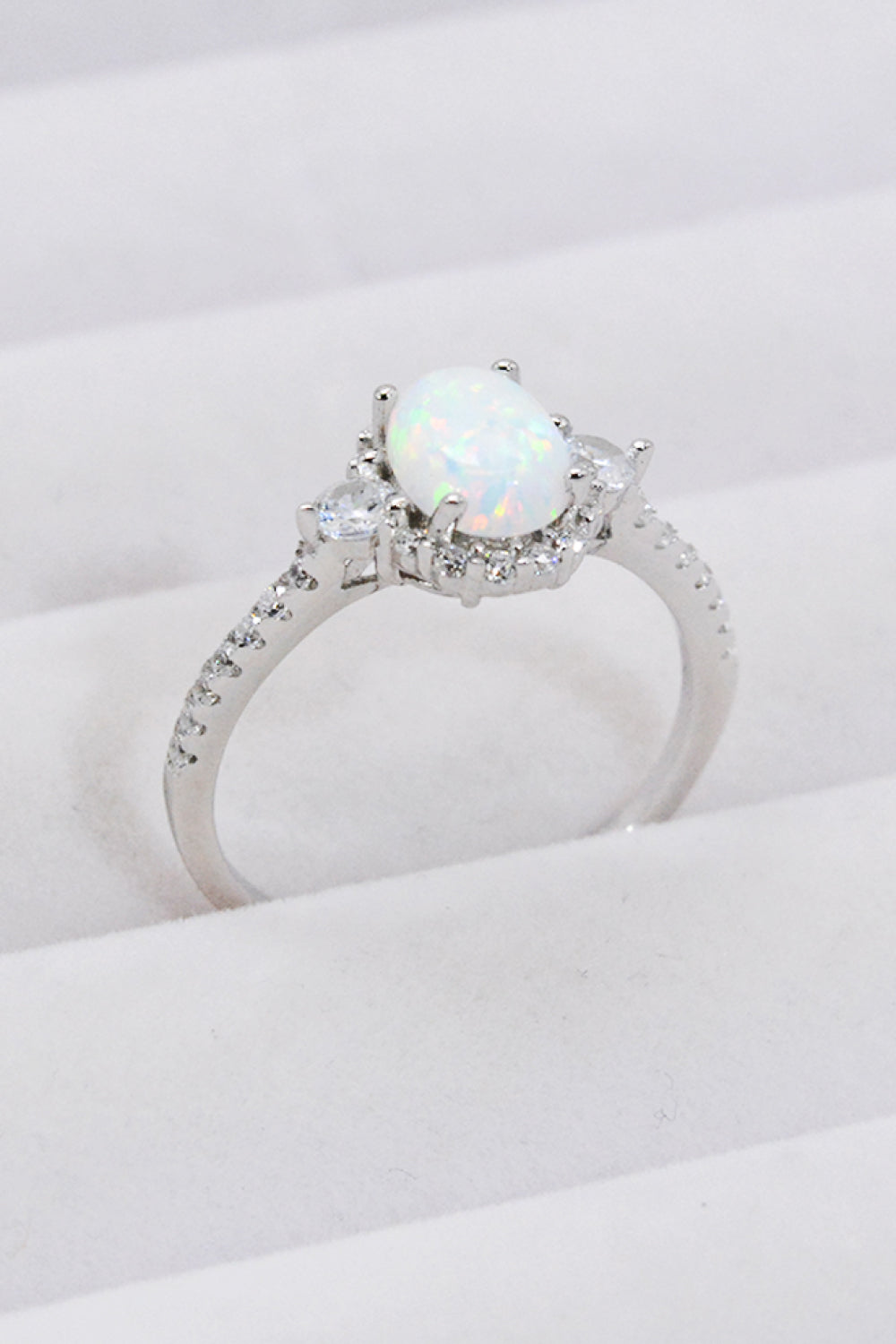 925 Sterling Silver Platinum-Plated Opal Ring The Stout Steer