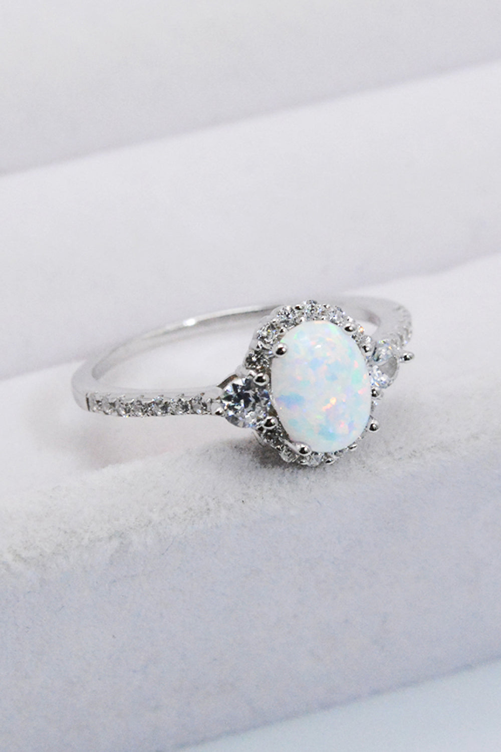 925 Sterling Silver Platinum-Plated Opal Ring The Stout Steer