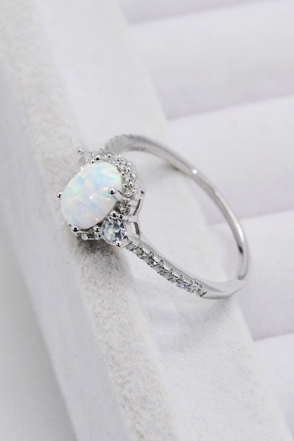 925 Sterling Silver Platinum-Plated Opal Ring The Stout Steer