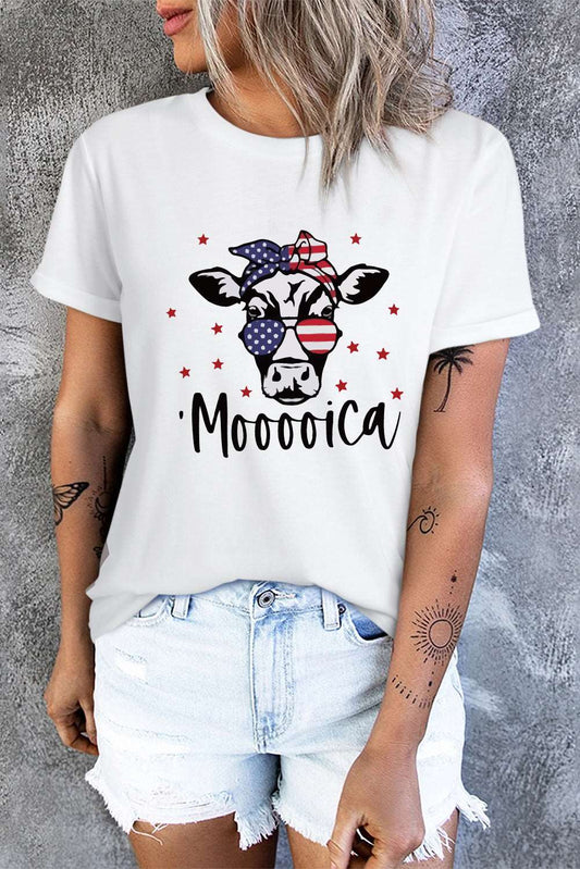 Animal Graphic Round Neck Tee The Stout Steer