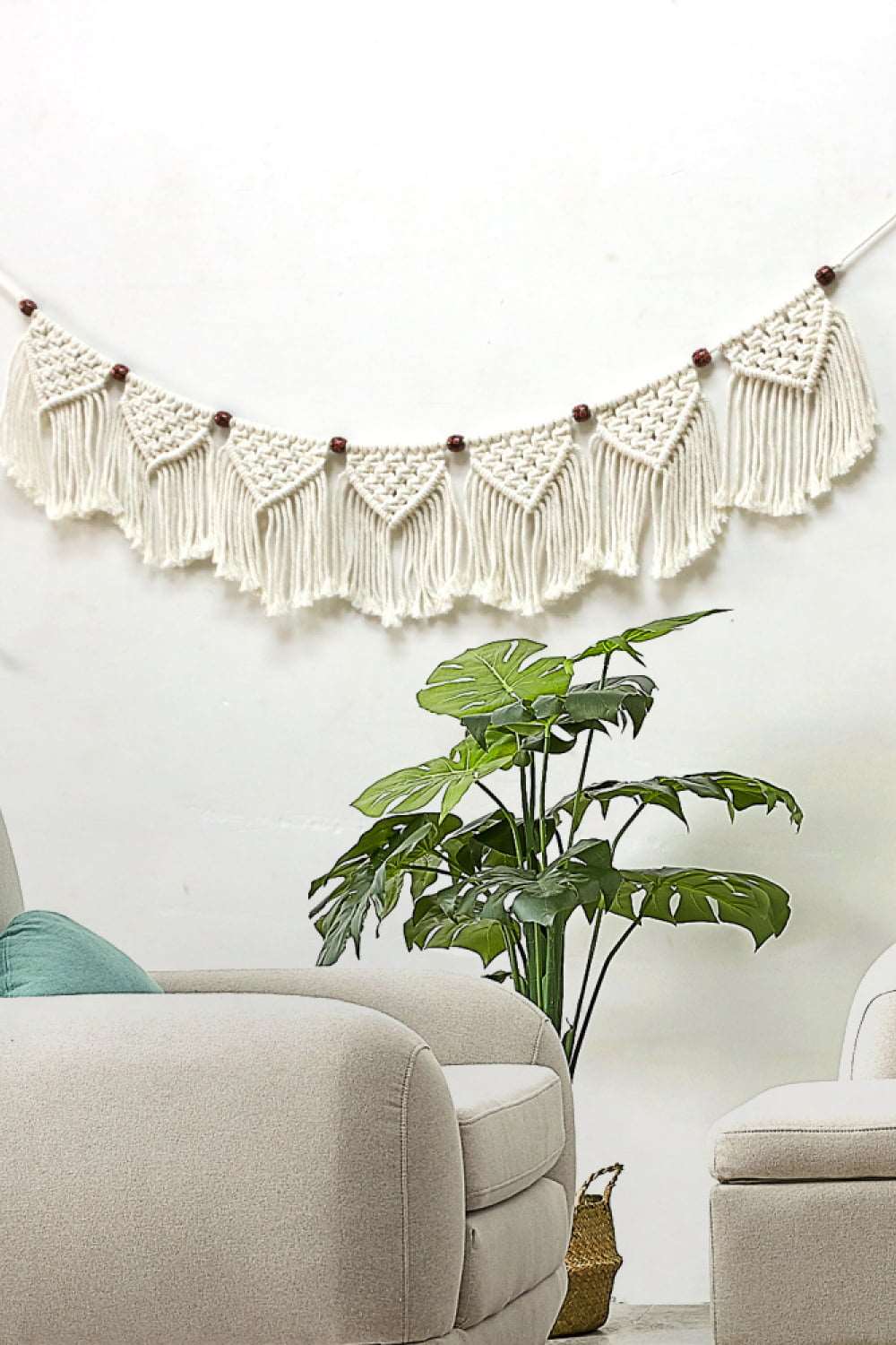 Bead Trim Macrame Fringe Wall Hanging The Stout Steer