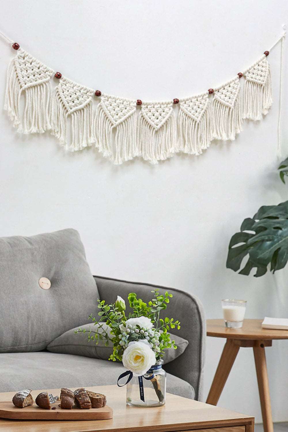 Bead Trim Macrame Fringe Wall Hanging The Stout Steer