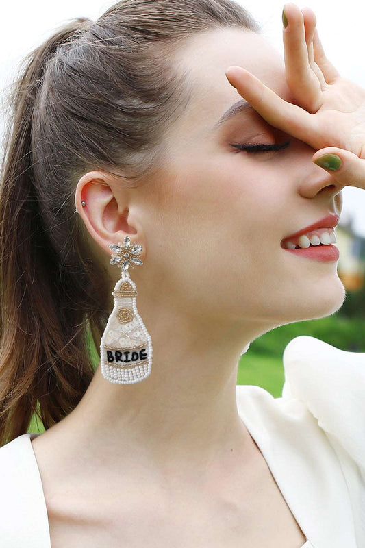 Beaded Champagne Bottle Earrings The Stout Steer