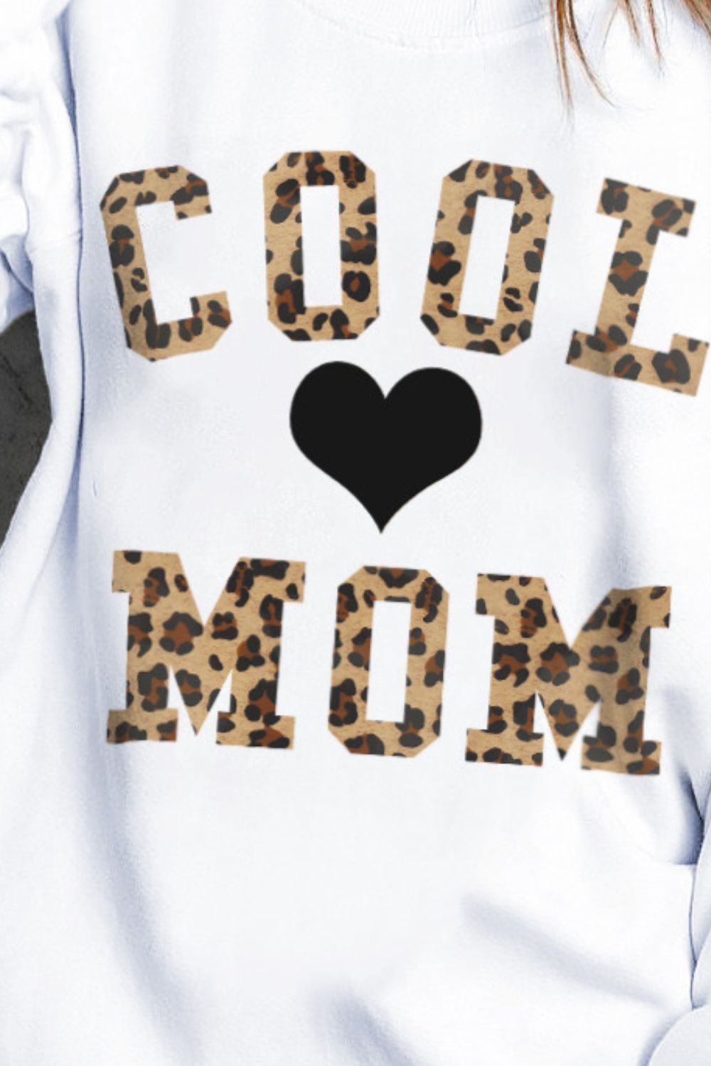 COOL MOM Heart Graphic Round Neck Sweatshirt The Stout Steer