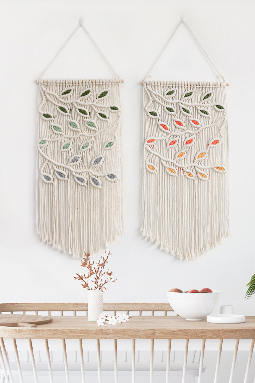 Contrast Leaf Fringe Macrame Wall Hanging The Stout Steer