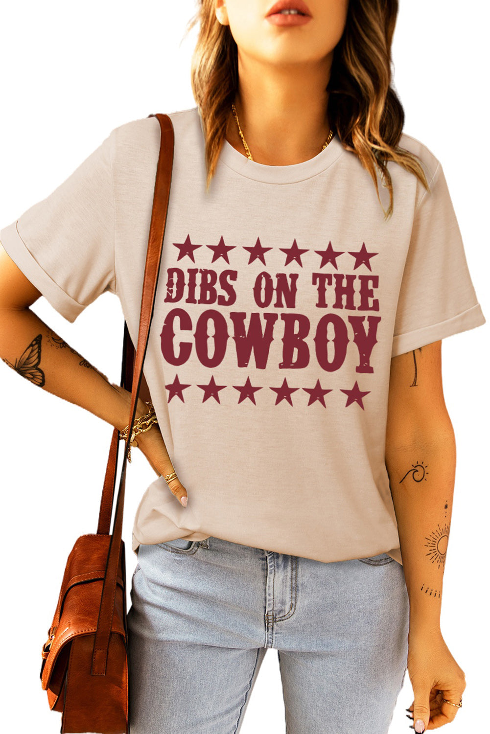 DIBS ON THE COWBOY Round Neck Tee Shirt The Stout Steer