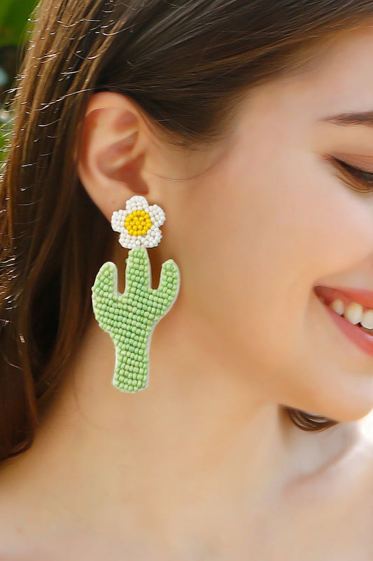 Floral Bead Dangle Earrings The Stout Steer