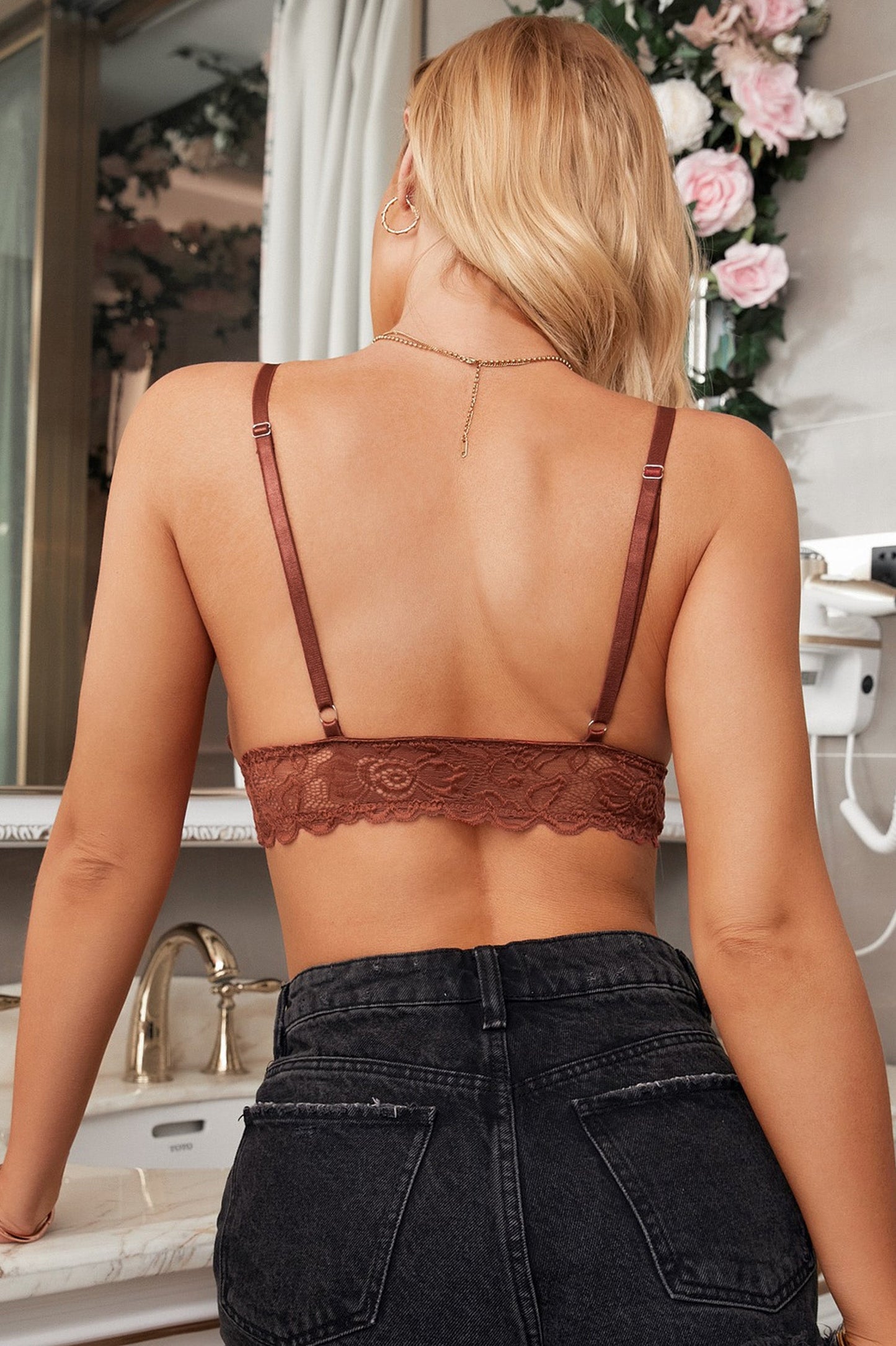 Floral Lace Scalloped Hem Bralette The Stout Steer