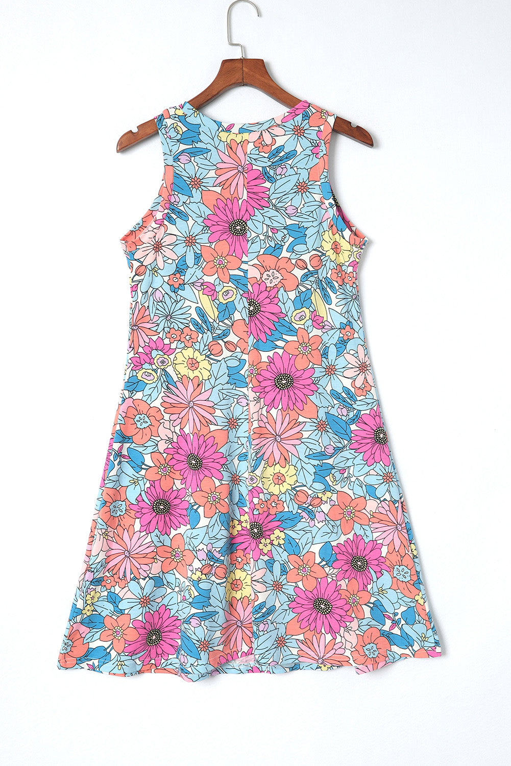 Floral Round Neck Sleeveless Dress The Stout Steer