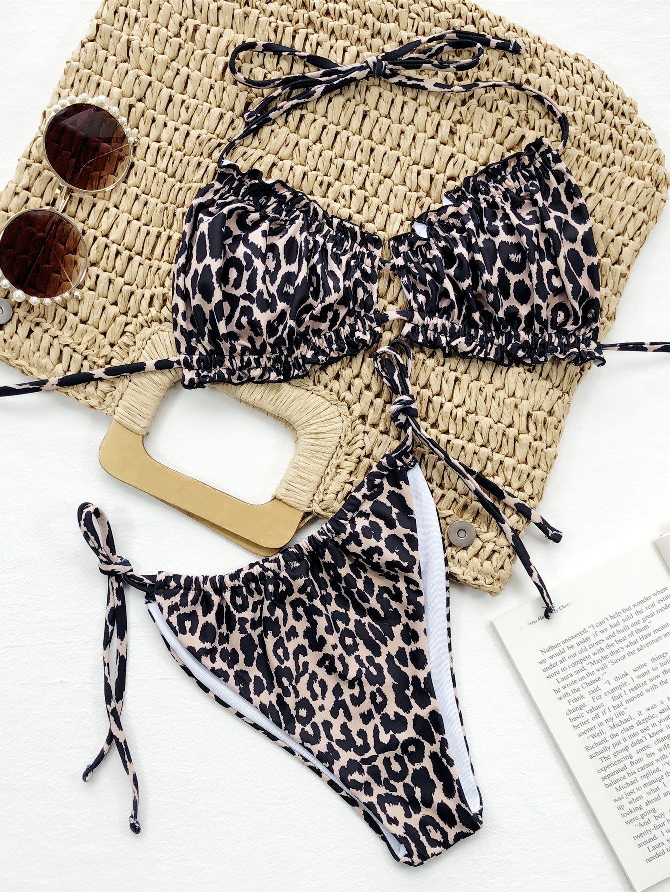 Frill Trill Halter Neck Bikini Set The Stout Steer