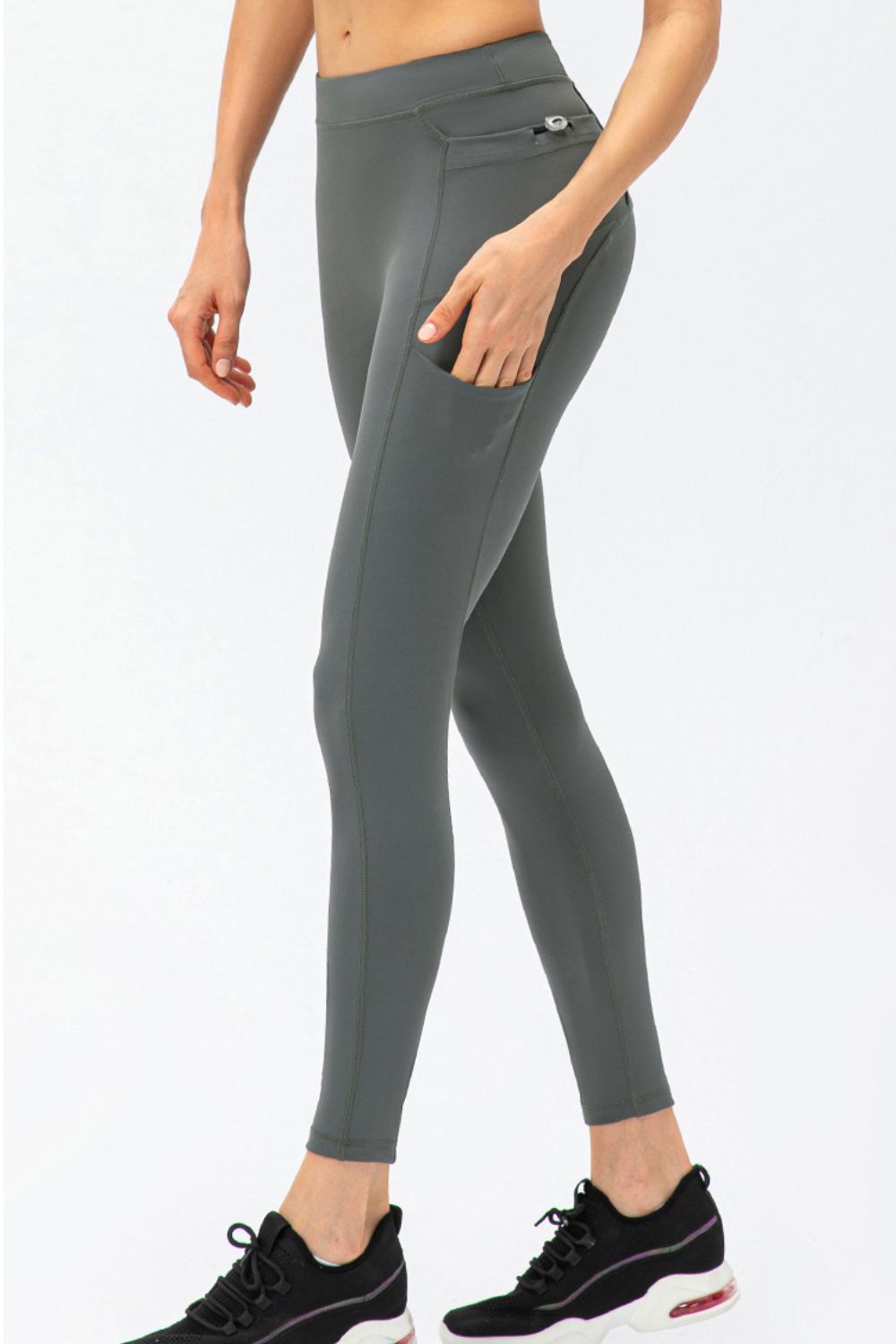 Full Size Slim Fit High Waist Long Sports Pants with Pockets The Stout Steer