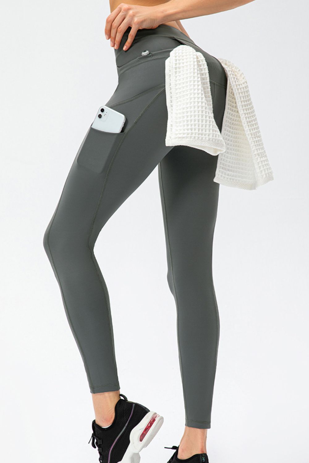 Full Size Slim Fit High Waist Long Sports Pants with Pockets The Stout Steer