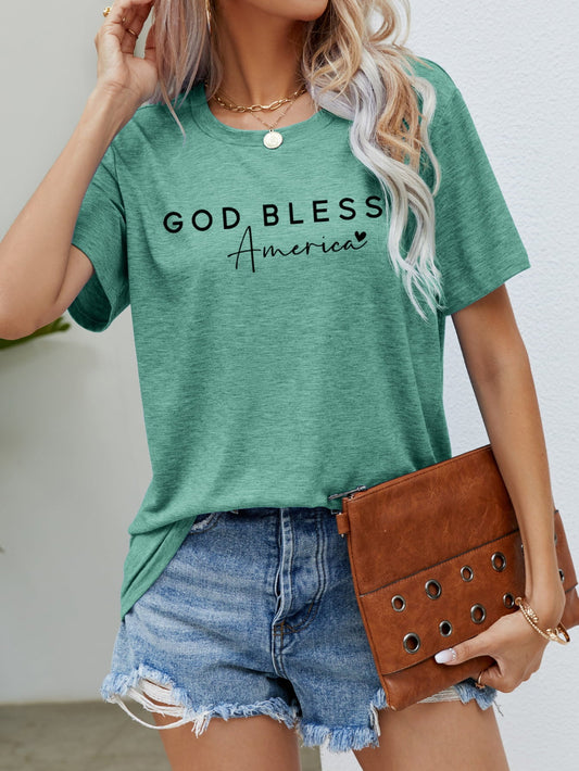 GOD BLESS AMERICA Graphic Short Sleeve Tee The Stout Steer