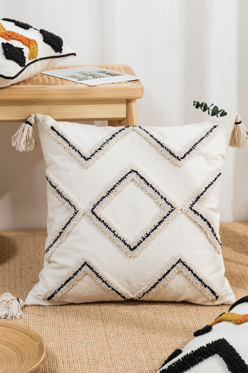 Geometric Embroidered Decorative Throw Pillow Case The Stout Steer