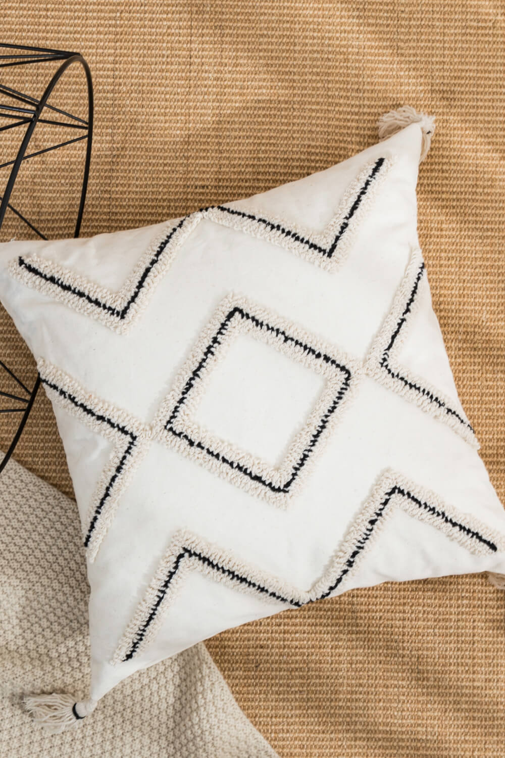 Geometric Embroidered Decorative Throw Pillow Case The Stout Steer