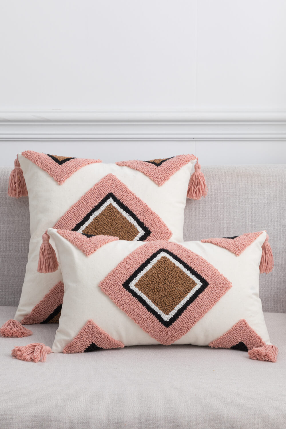 Geometric Graphic Tassel Decorative Throw Pillow Case The Stout Steer