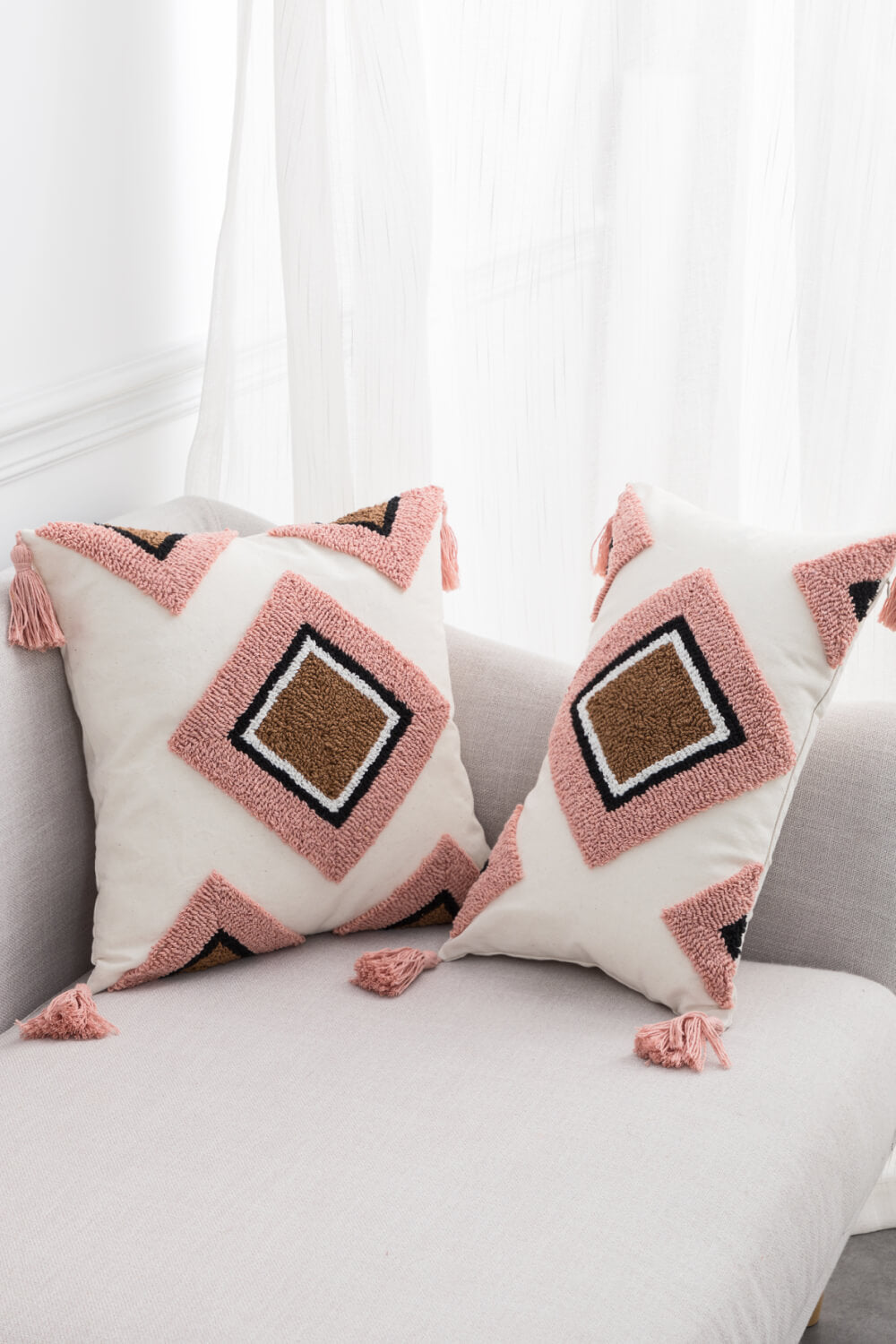 Geometric Graphic Tassel Decorative Throw Pillow Case The Stout Steer