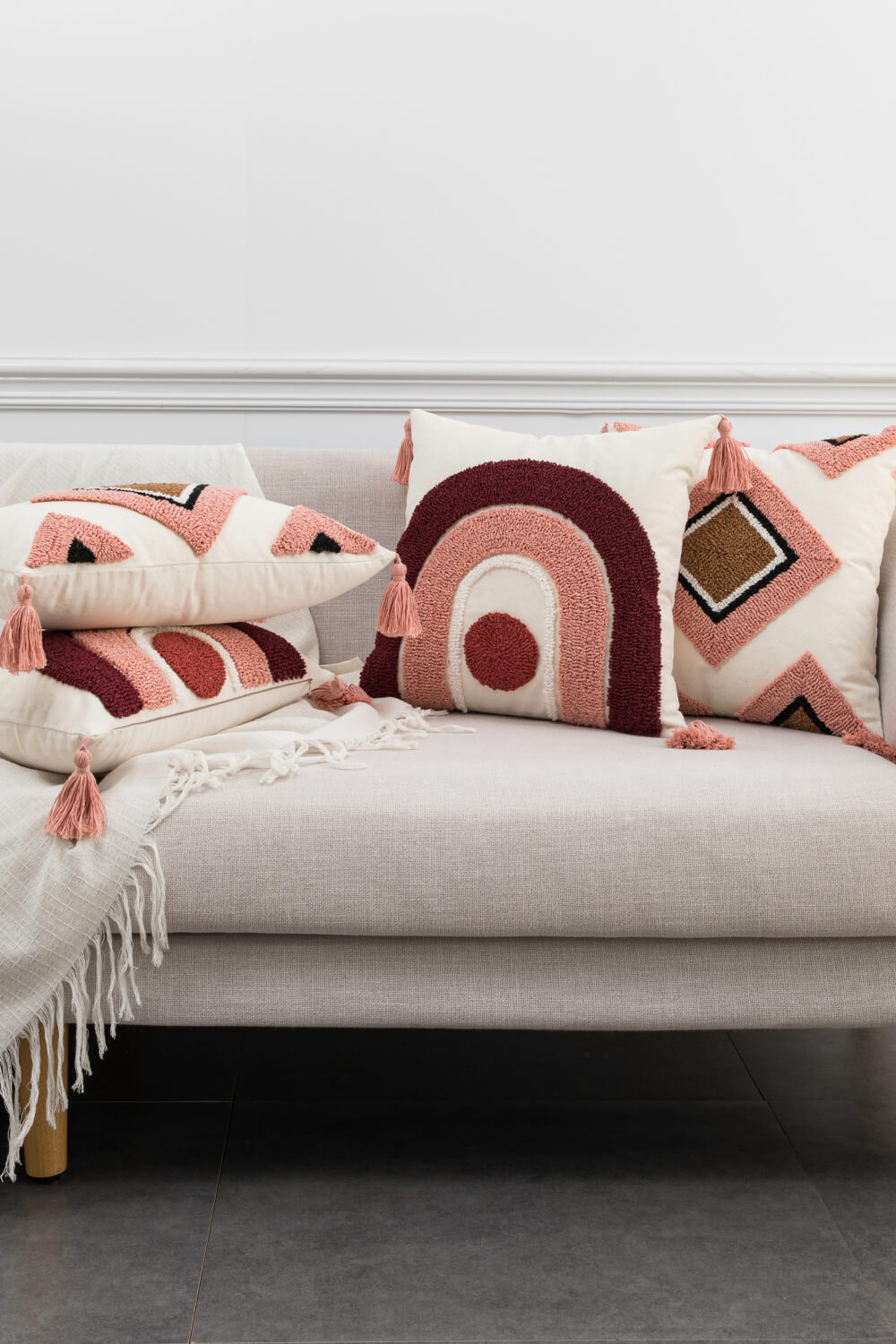 Geometric Graphic Tassel Decorative Throw Pillow Case The Stout Steer