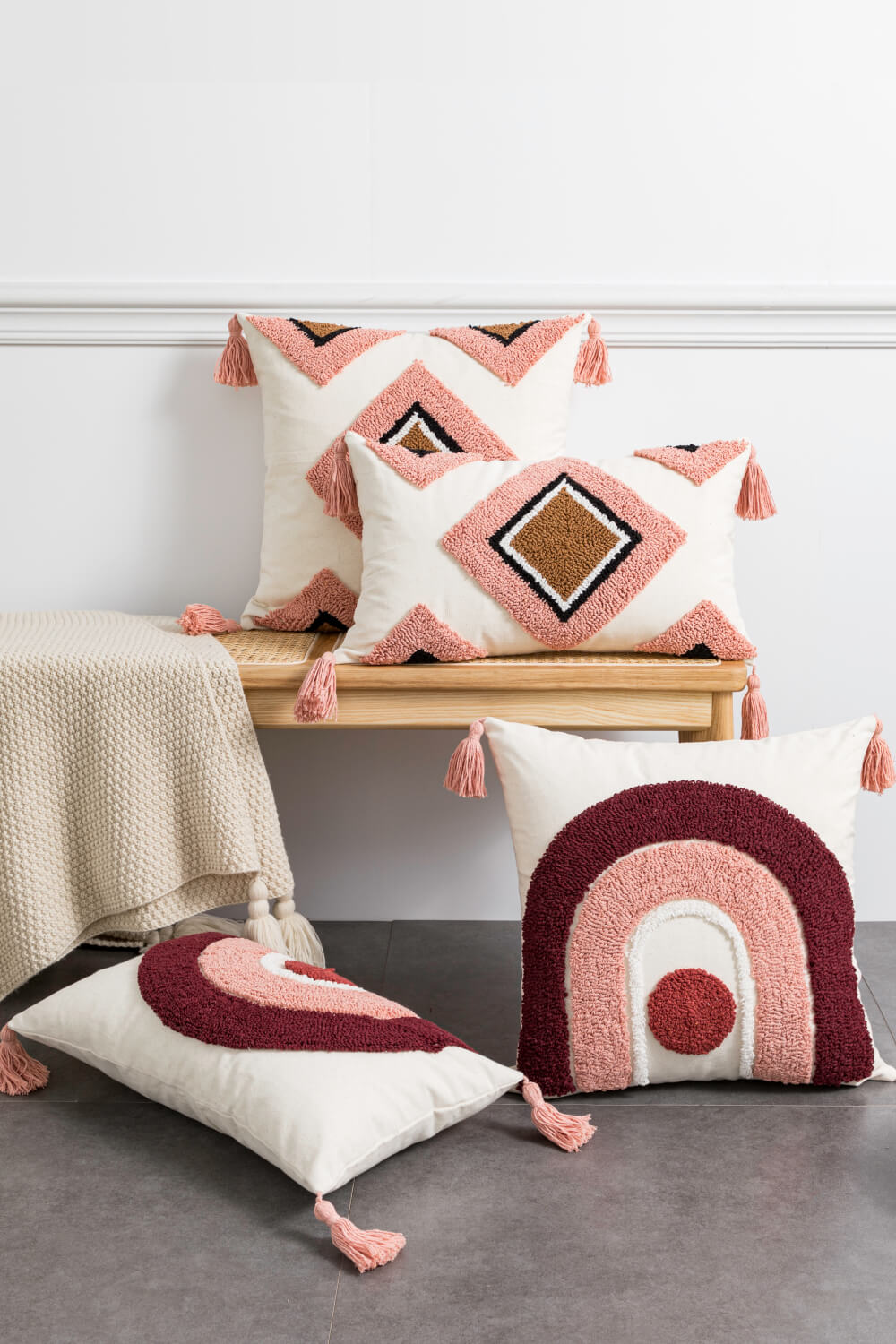 Geometric Graphic Tassel Decorative Throw Pillow Case The Stout Steer