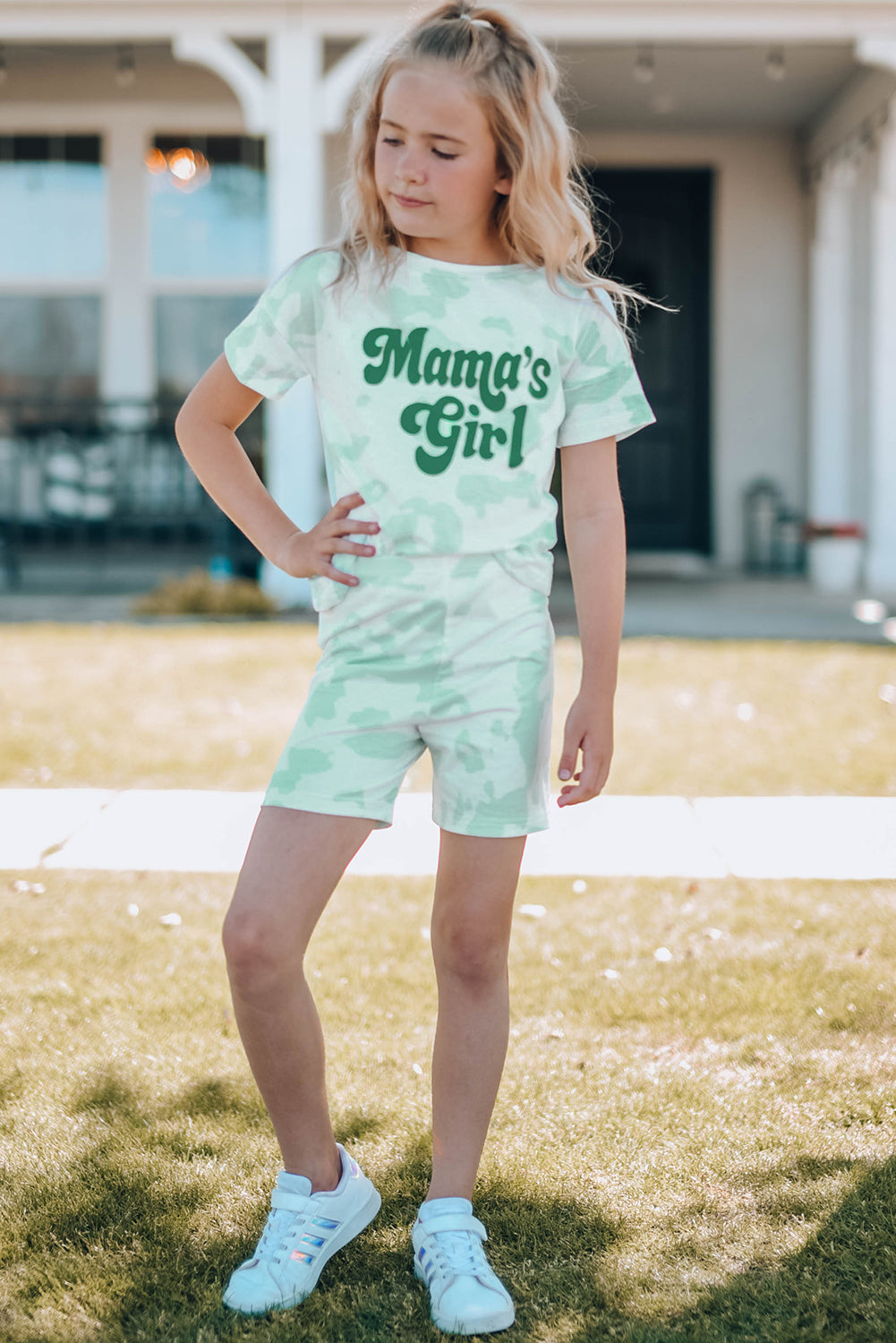 Girls Printed Letter Graphic Lounge Set The Stout Steer