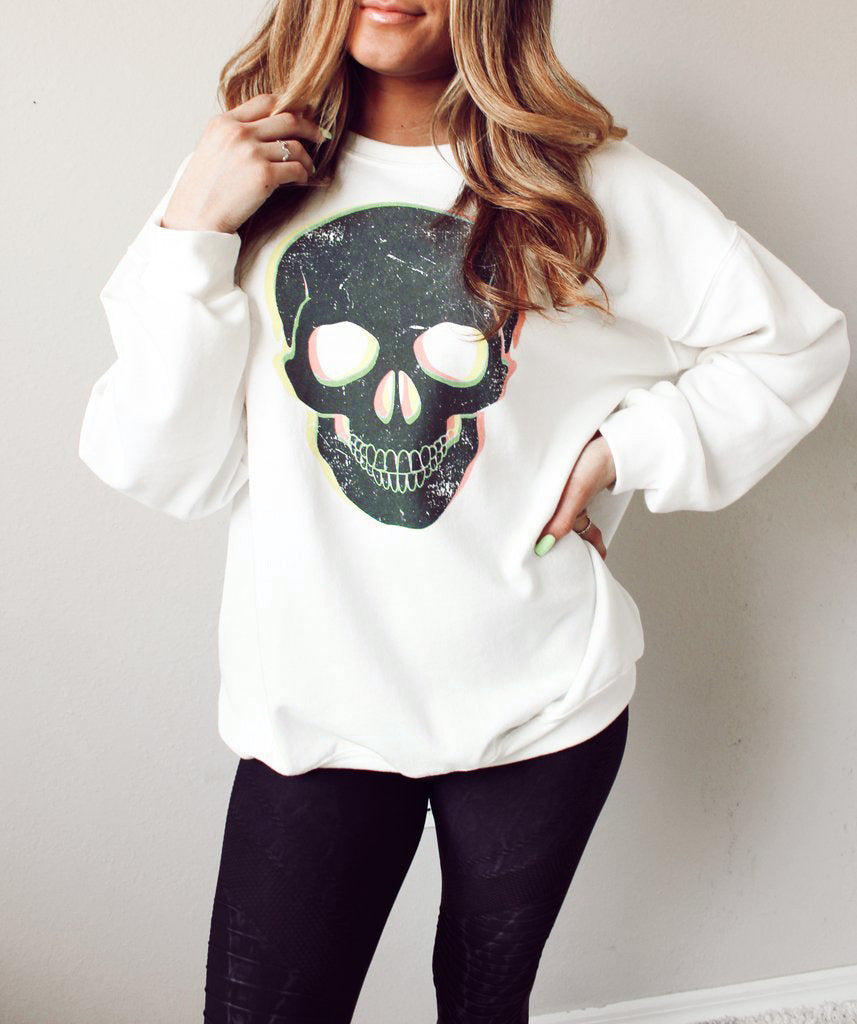 Graphic Dropped Shoulder Round Neck Sweatshirt The Stout Steer