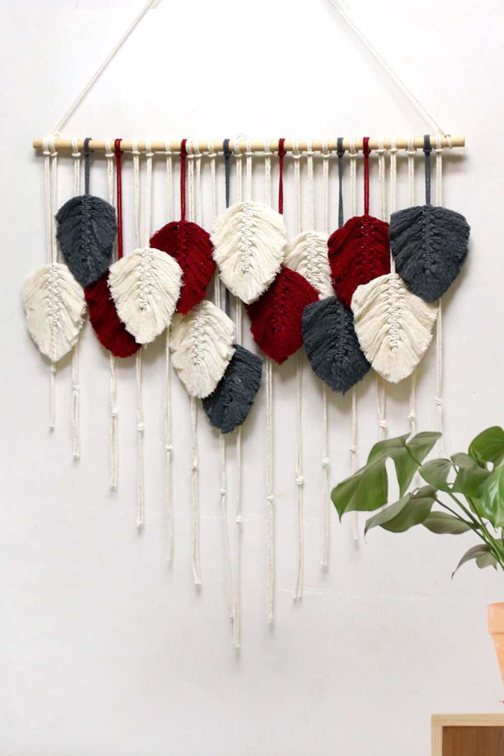 Hand-Woven Feather Macrame Wall Hanging The Stout Steer