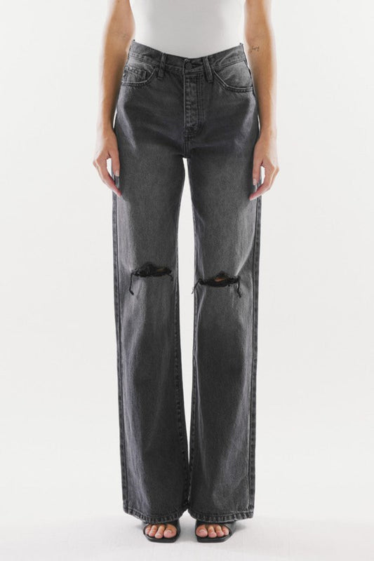 Kancan High Waist Distressed Knee Jeans The Stout Steer