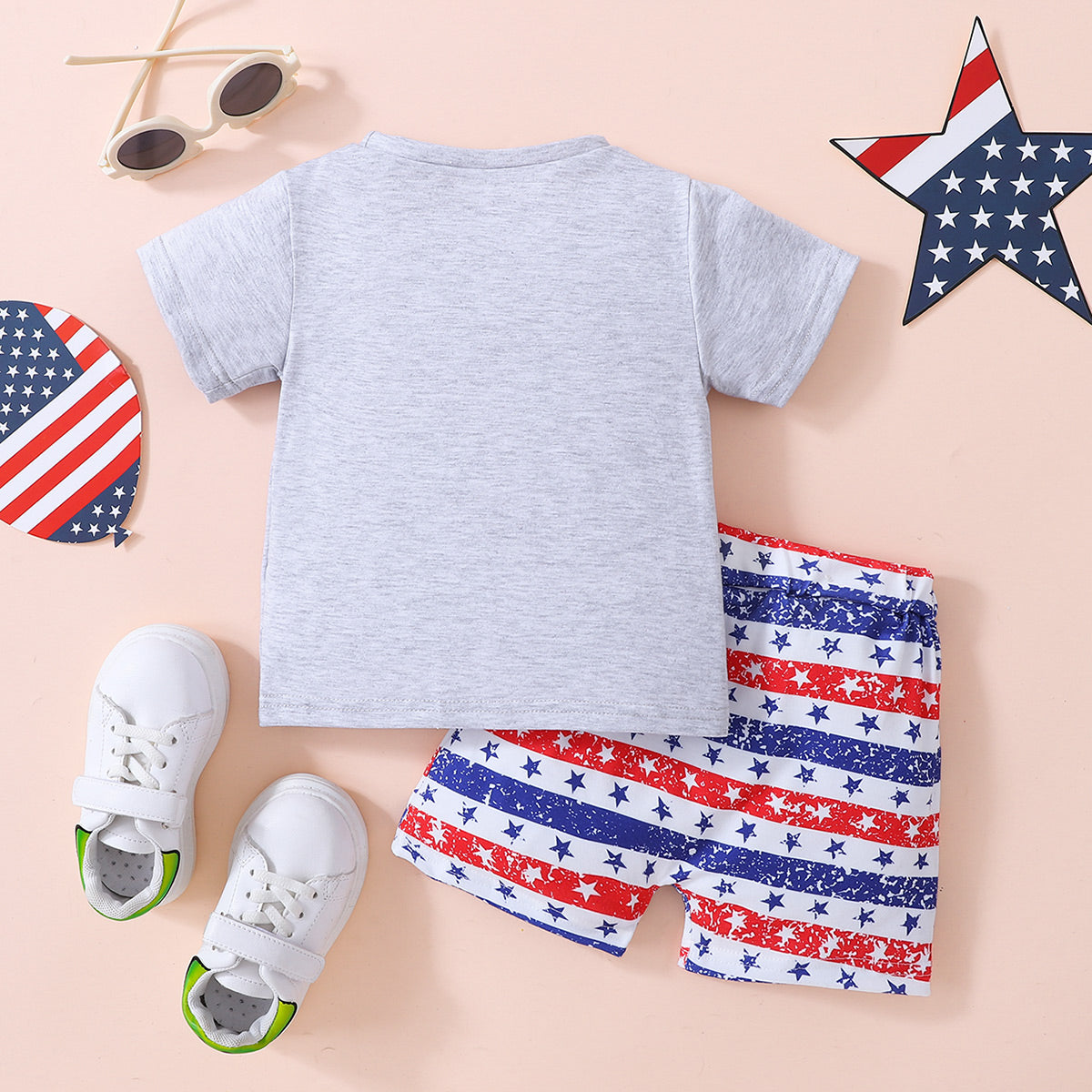 Kids USA Graphic Tee and Star and Stripe Shorts Set The Stout Steer