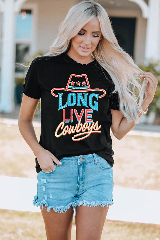 LONG LIVE COWBOYS Graphic Tee Shirt The Stout Steer