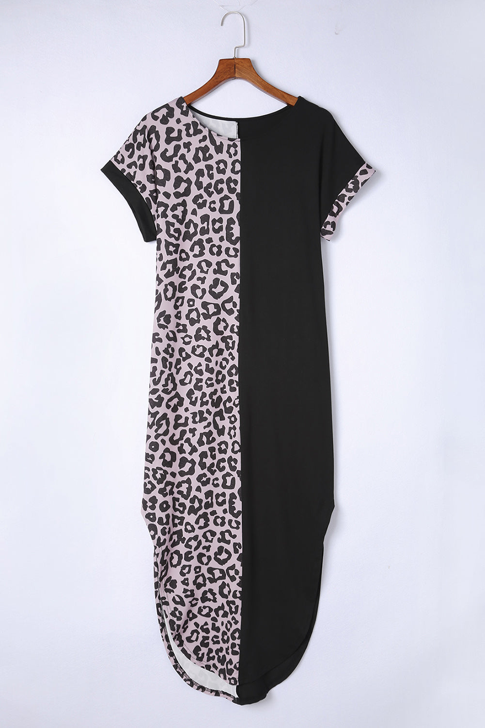 Leopard Color Block Split Dress The Stout Steer