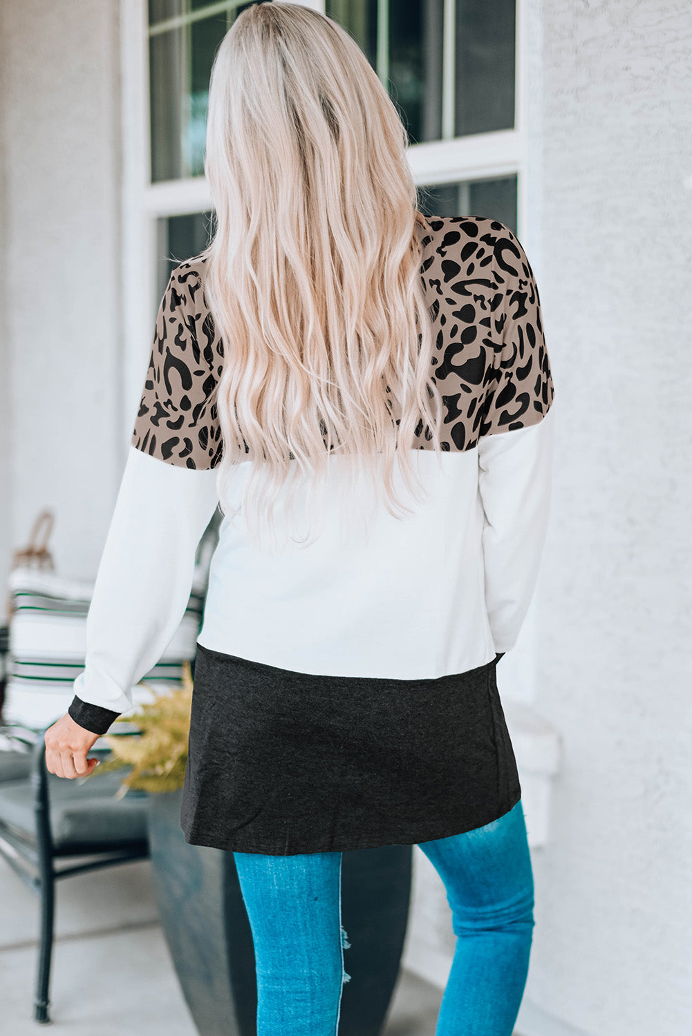 Leopard Print Color Block Longline Cardigan The Stout Steer