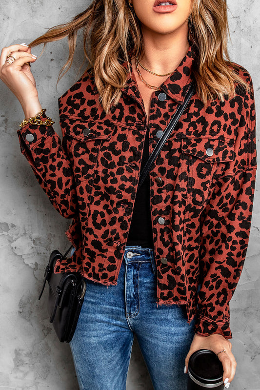 Leopard Print Raw Hem Jacket The Stout Steer