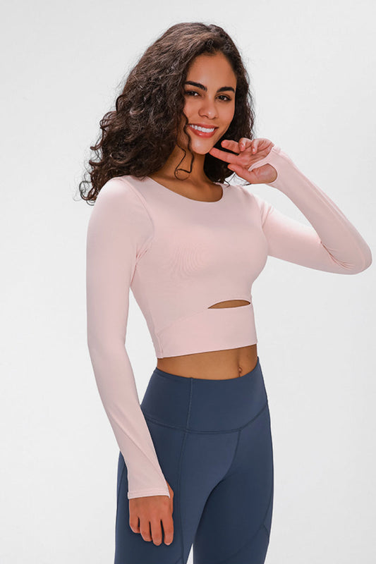 Long Sleeve Cropped Top With Sports Strap The Stout Steer