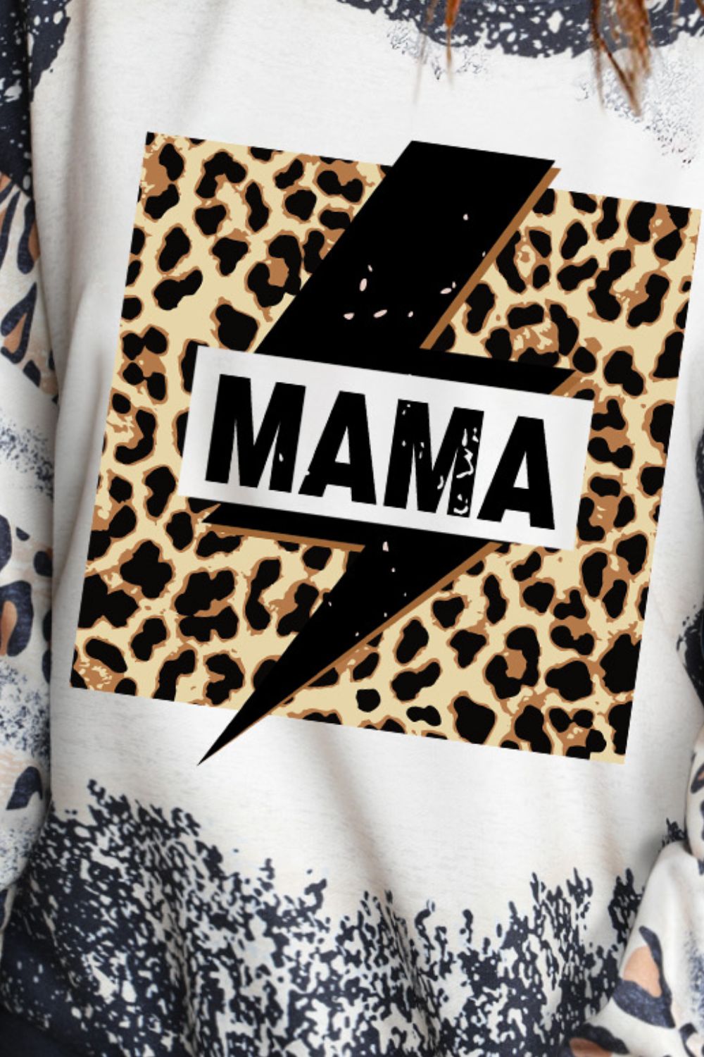 MAMA Lightning Graphic Leopard Sweatshirt The Stout Steer