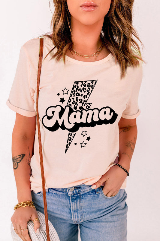 MAMA Lightning Graphic Round Neck Tee The Stout Steer