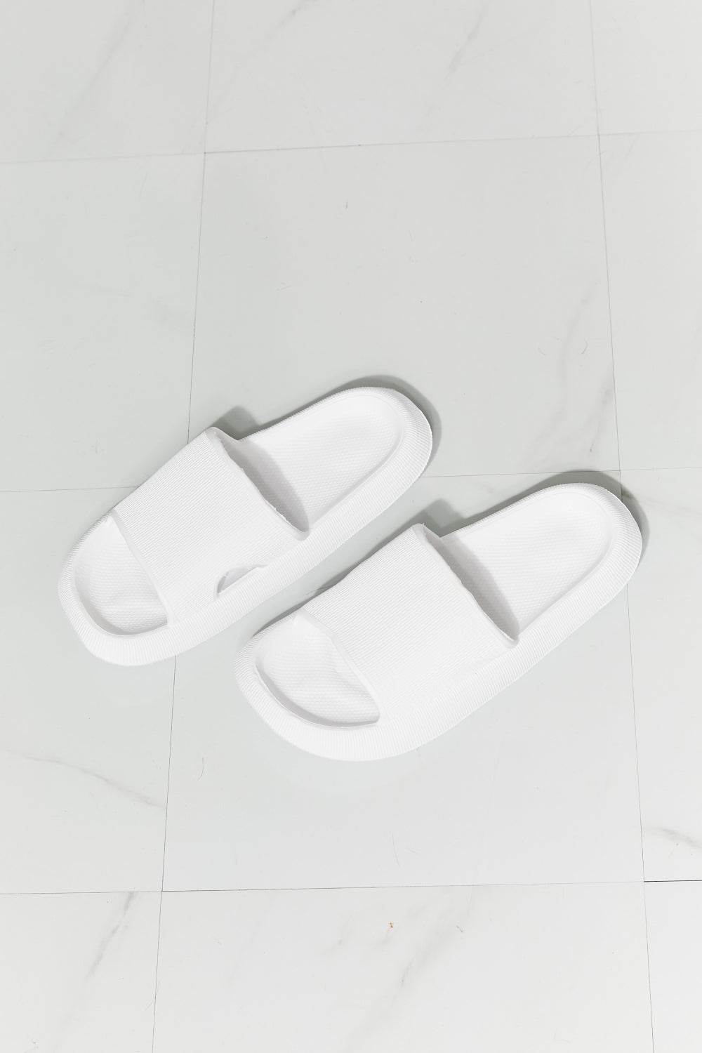 MMShoes Arms Around Me Open Toe Slide in White The Stout Steer