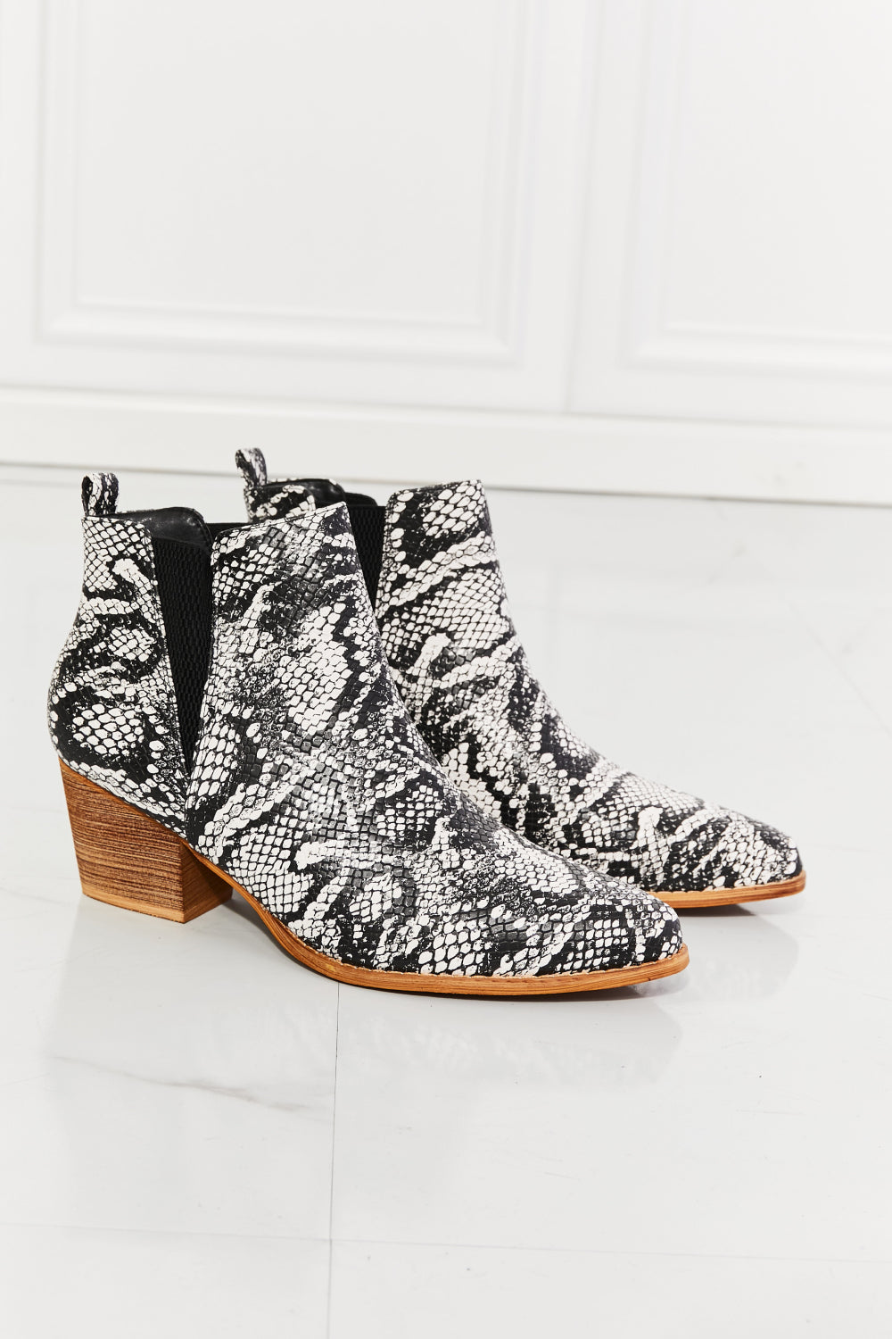 MMShoes Back At It Point Toe Bootie in Snakeskin The Stout Steer