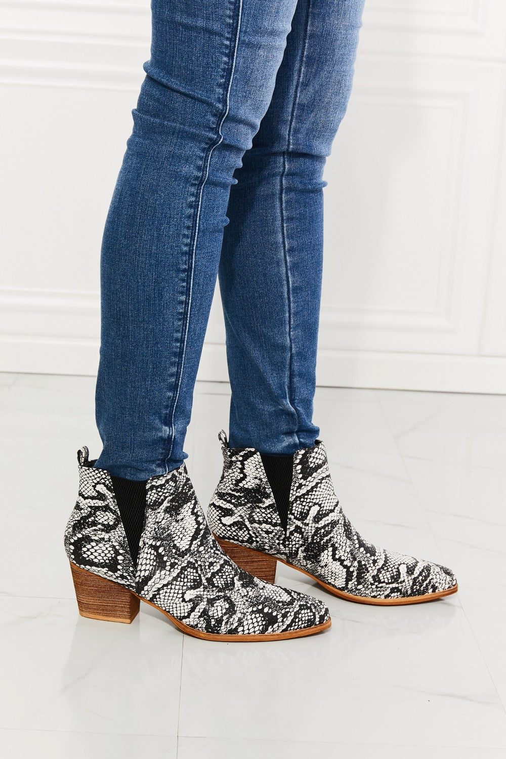 MMShoes Back At It Point Toe Bootie in Snakeskin The Stout Steer