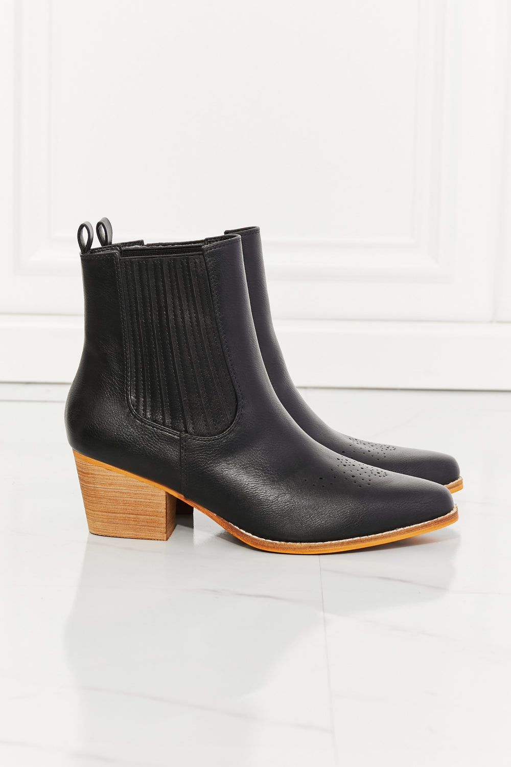 MMShoes Love the Journey Stacked Heel Chelsea Boot in Black The Stout Steer