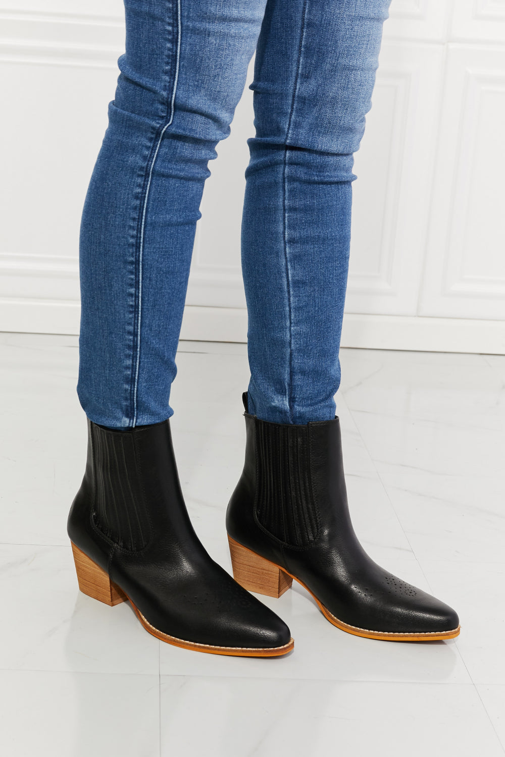 MMShoes Love the Journey Stacked Heel Chelsea Boot in Black The Stout Steer