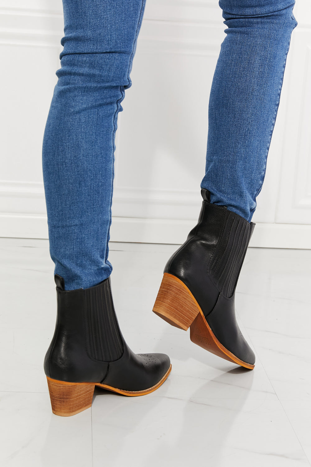 MMShoes Love the Journey Stacked Heel Chelsea Boot in Black The Stout Steer