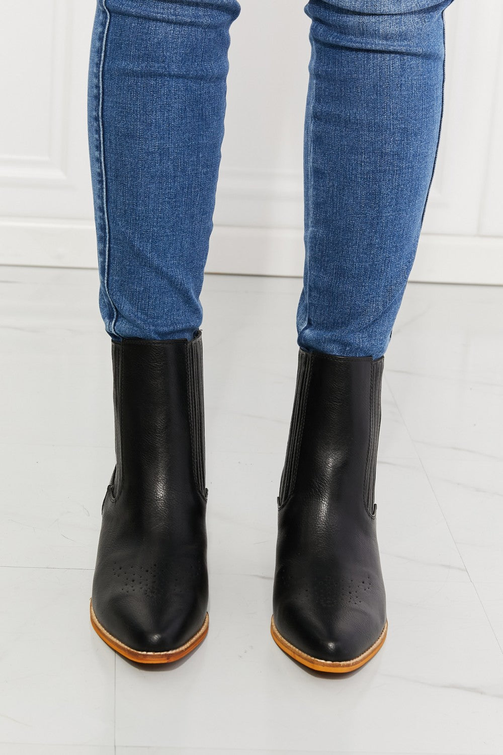 MMShoes Love the Journey Stacked Heel Chelsea Boot in Black The Stout Steer