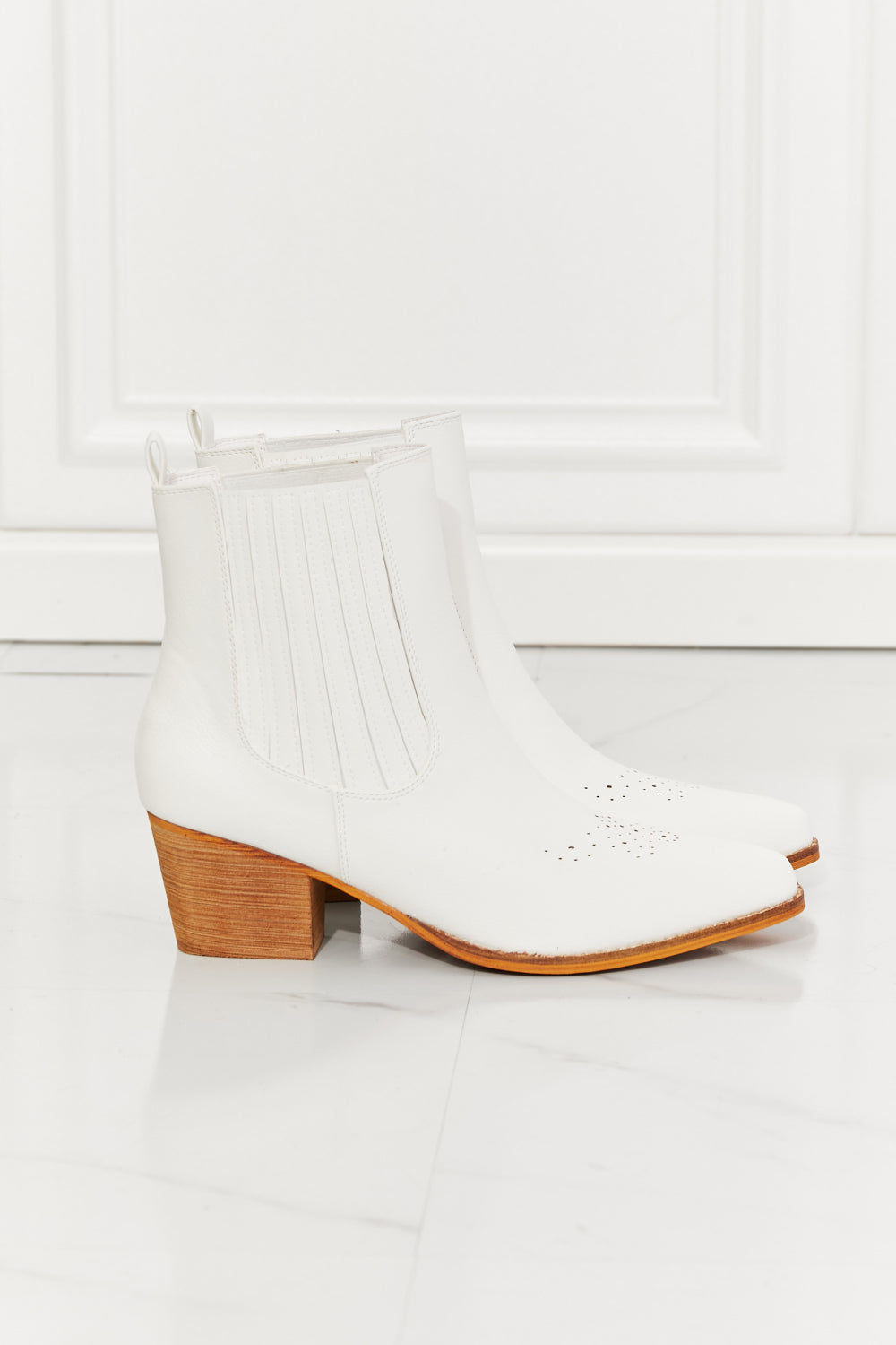 MMShoes Love the Journey Stacked Heel Chelsea Boot in White The Stout Steer